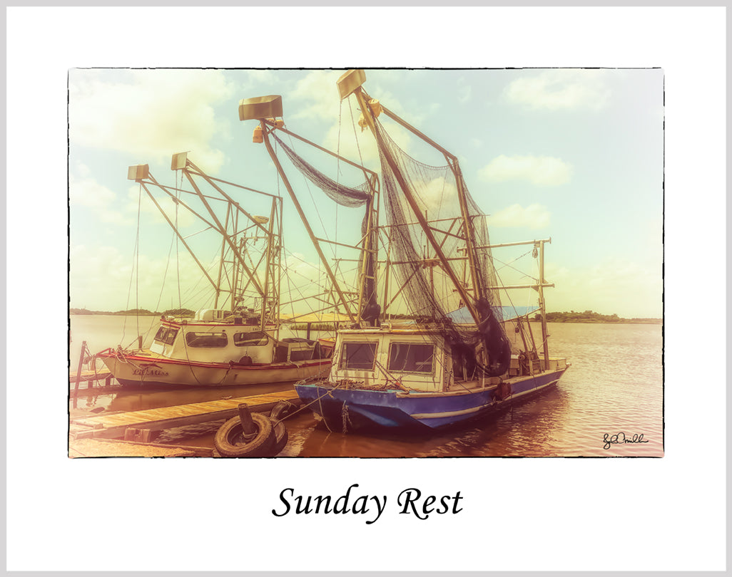 Sunday Rest Louisiana Shrimp Boats Color Photograph (20170702001811x14)