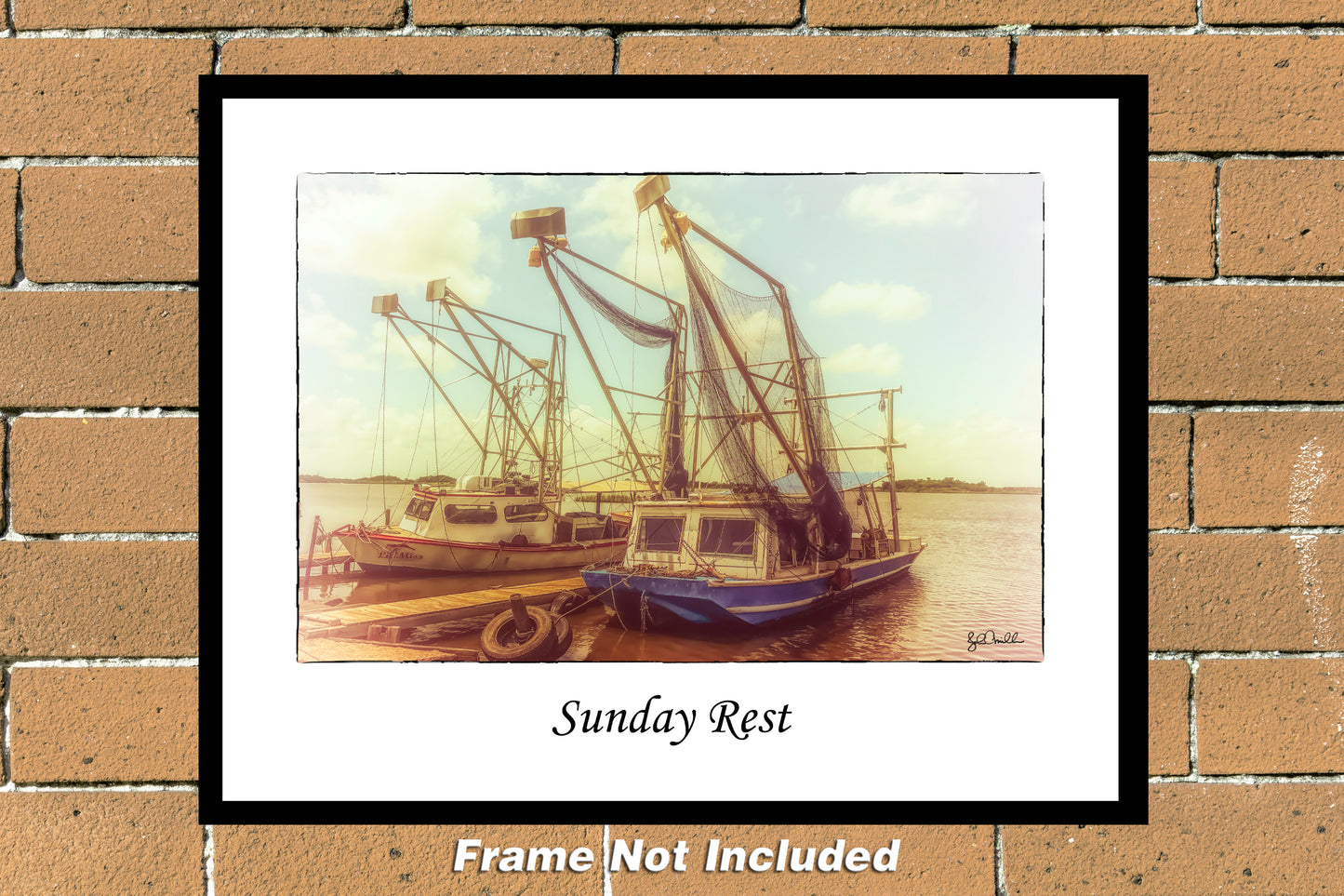 Sunday Rest Louisiana Shrimp Boats Color Photograph (20170702001811x14)