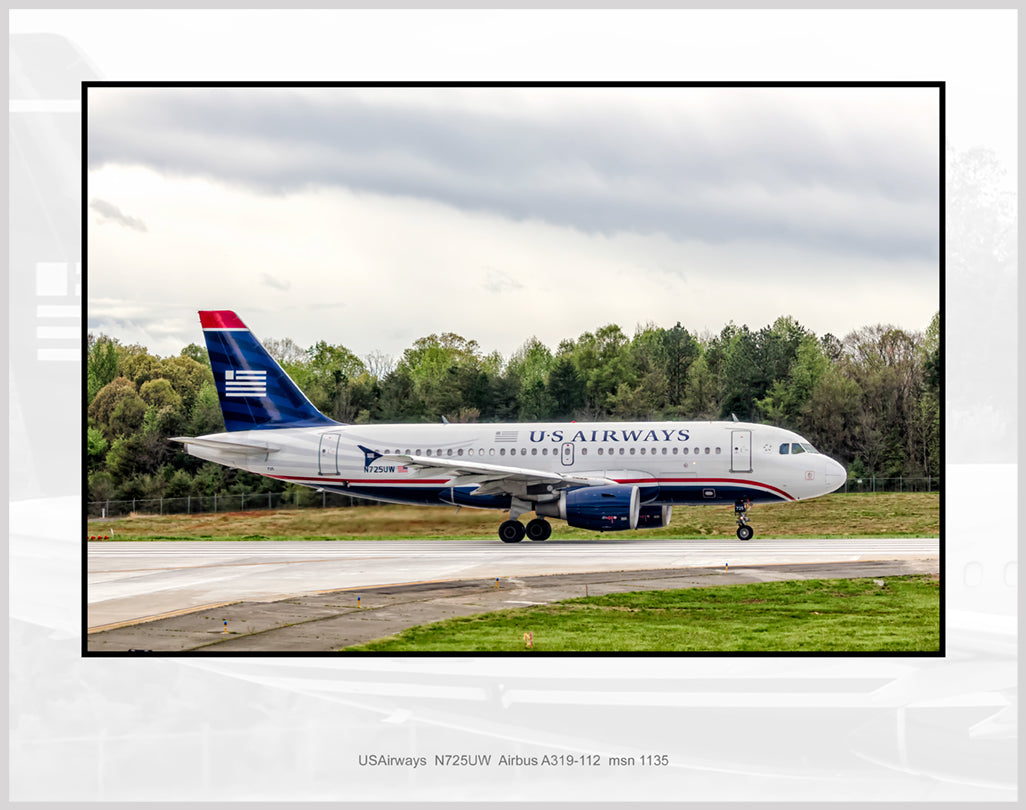 USAirways Airbus A319-112 Color Photograph (AB006RGJM11X14)