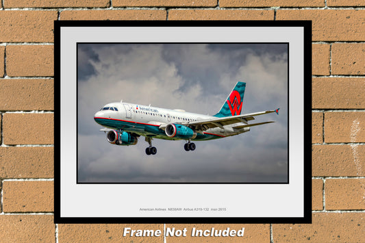 American Airlines Airbus A319-132 America West Heritage Color Photograph (AB107LAJM11X14)