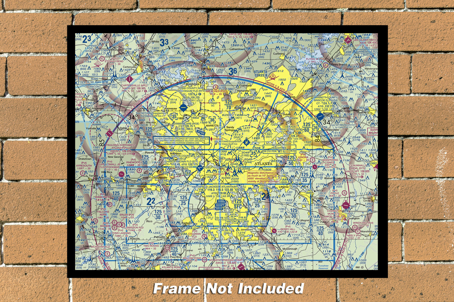 ATL VRF Diagram Map (not for navigational purposes) Color Photograph (ATLVFR11X14)