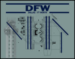 DFW Airport Diagram with Control Tower Color Photograph (DFW11X14)