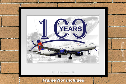 100 Years with Delta Aircraft. Color Photograph (DELTA10011X14)