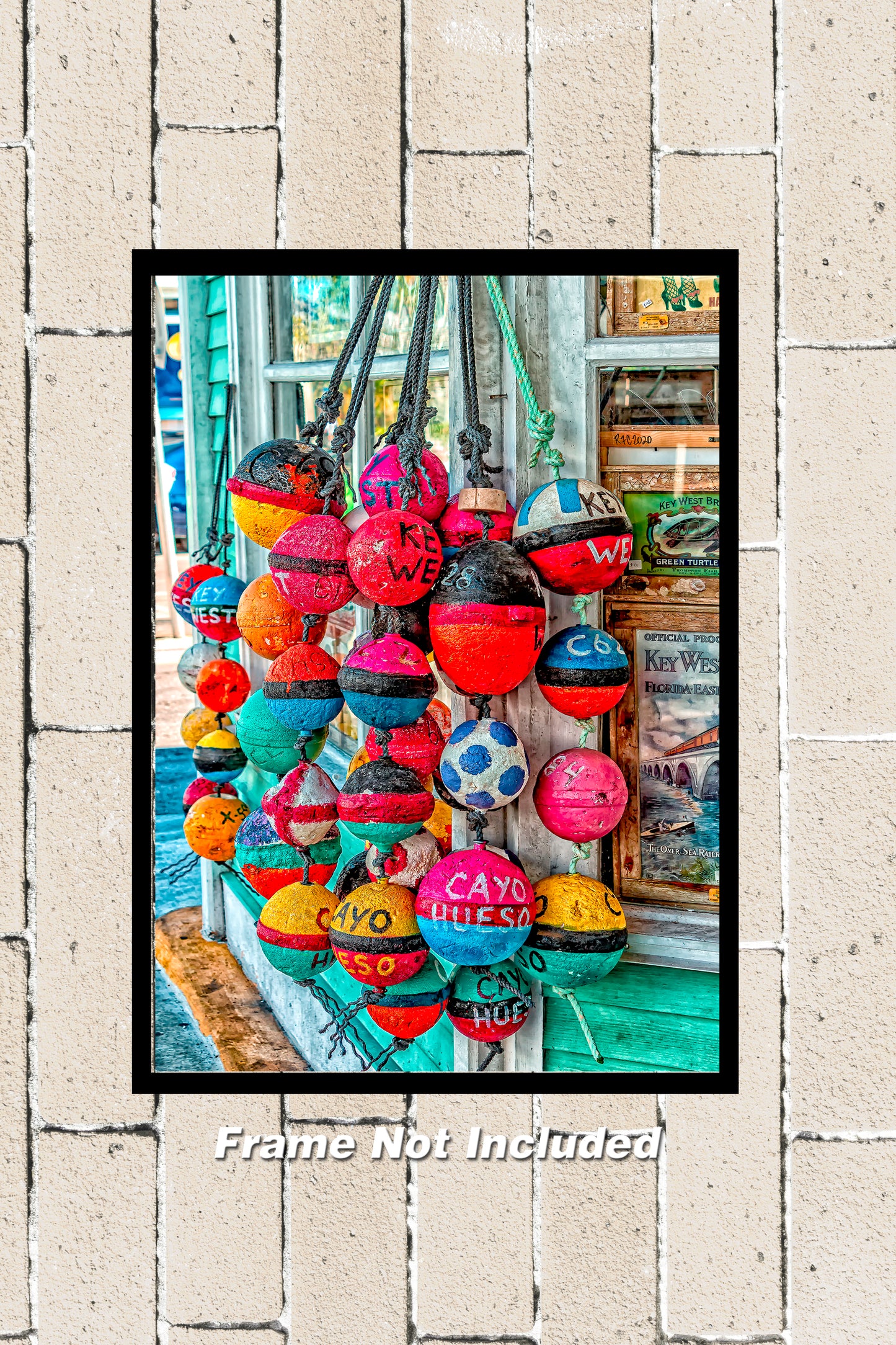 Painted Crab Buoys Key West Color Photograph (EYW0578_5X7)