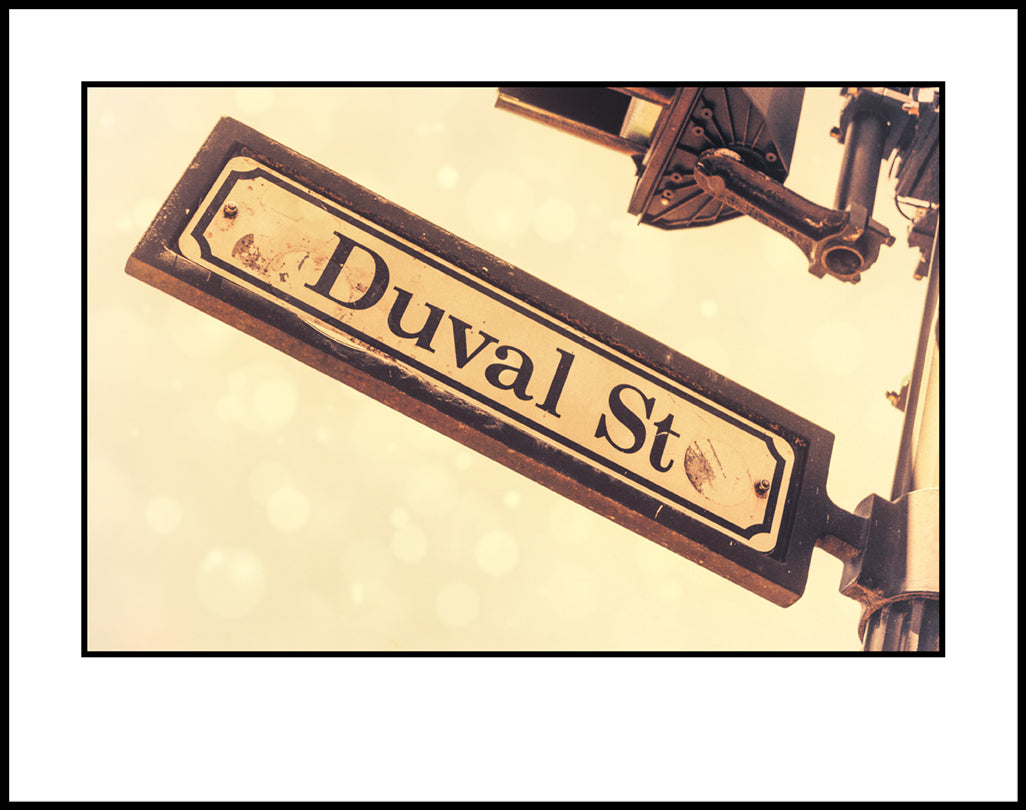 Duval St Sign Key West 11" x 14" Sepia Photograph (EYW2304004211X14)