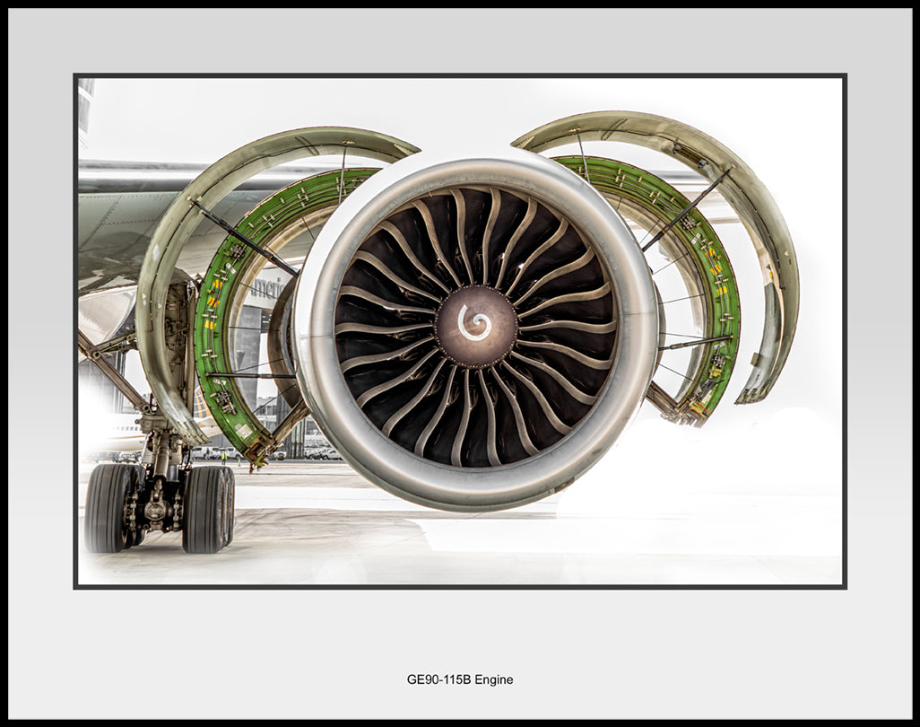 GE90-115B Aircraft Engine Color Photograph GE90-115B11X14
