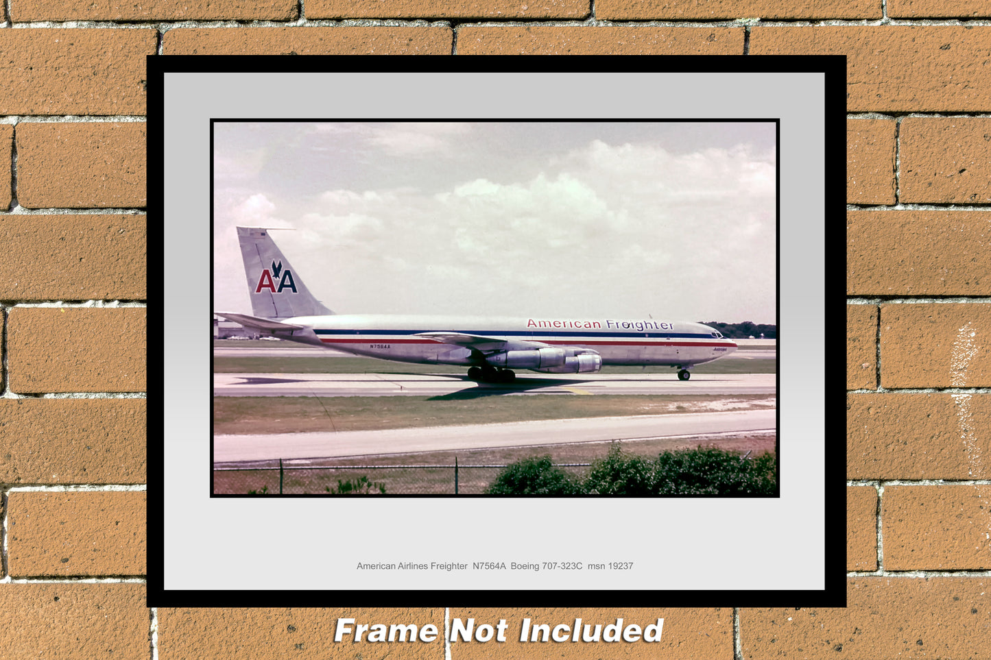 American Airlines Freighter Boeing 707 Color Photograph (H014RGJC11X14)