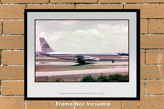 American Airlines Freighter Boeing 707 Color Photograph (H014RGJC11X14)