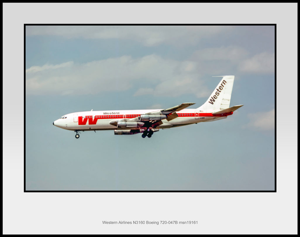 Western Airlines Boeing 720-047B Color Photograph (H030LAJA11X14)
