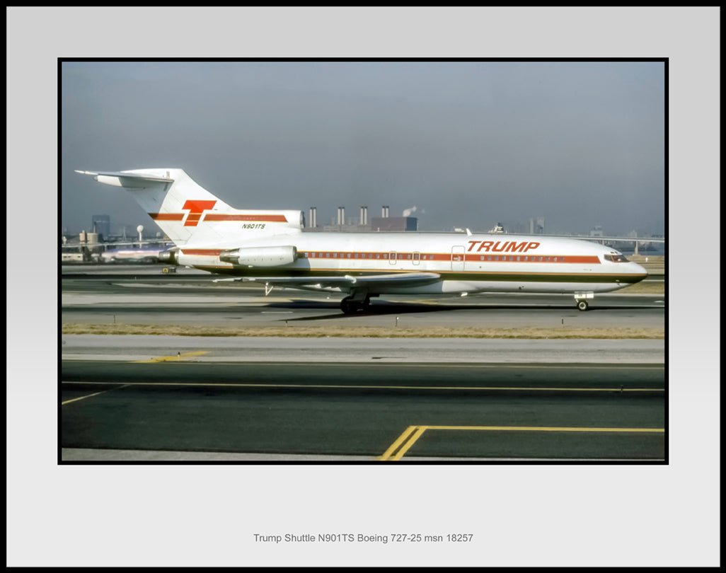 Trump Shuttle Airlines Boeing 727-25 Color Photograph (I214RGEG11X14)