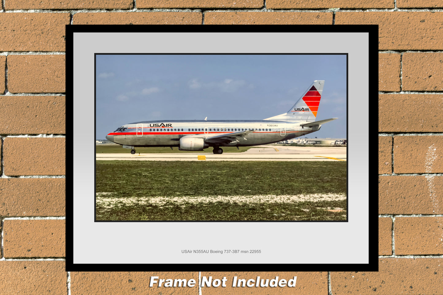 USAir Boeing 737-3B7 Color Photograph (K020LGWB11X14)
