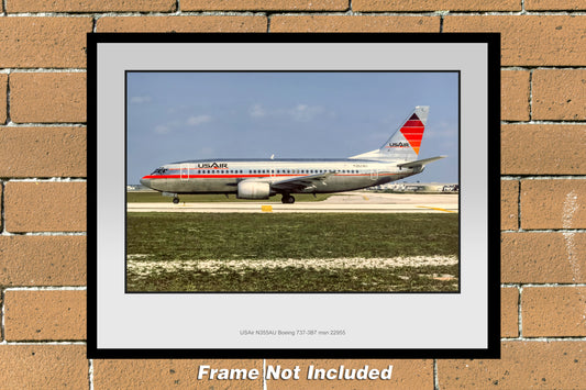 USAir Boeing 737-3B7 Color Photograph (K020LGWB11X14)