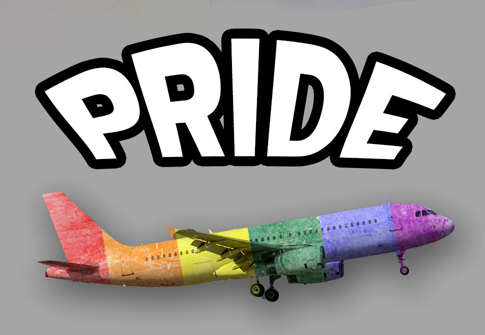 Pride with Rainbow Airplane Fridge Magnet (LM14408)
