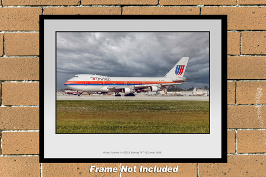United Airlines Boeing 747-122 Color Photograph (M100LGEG11X14)
