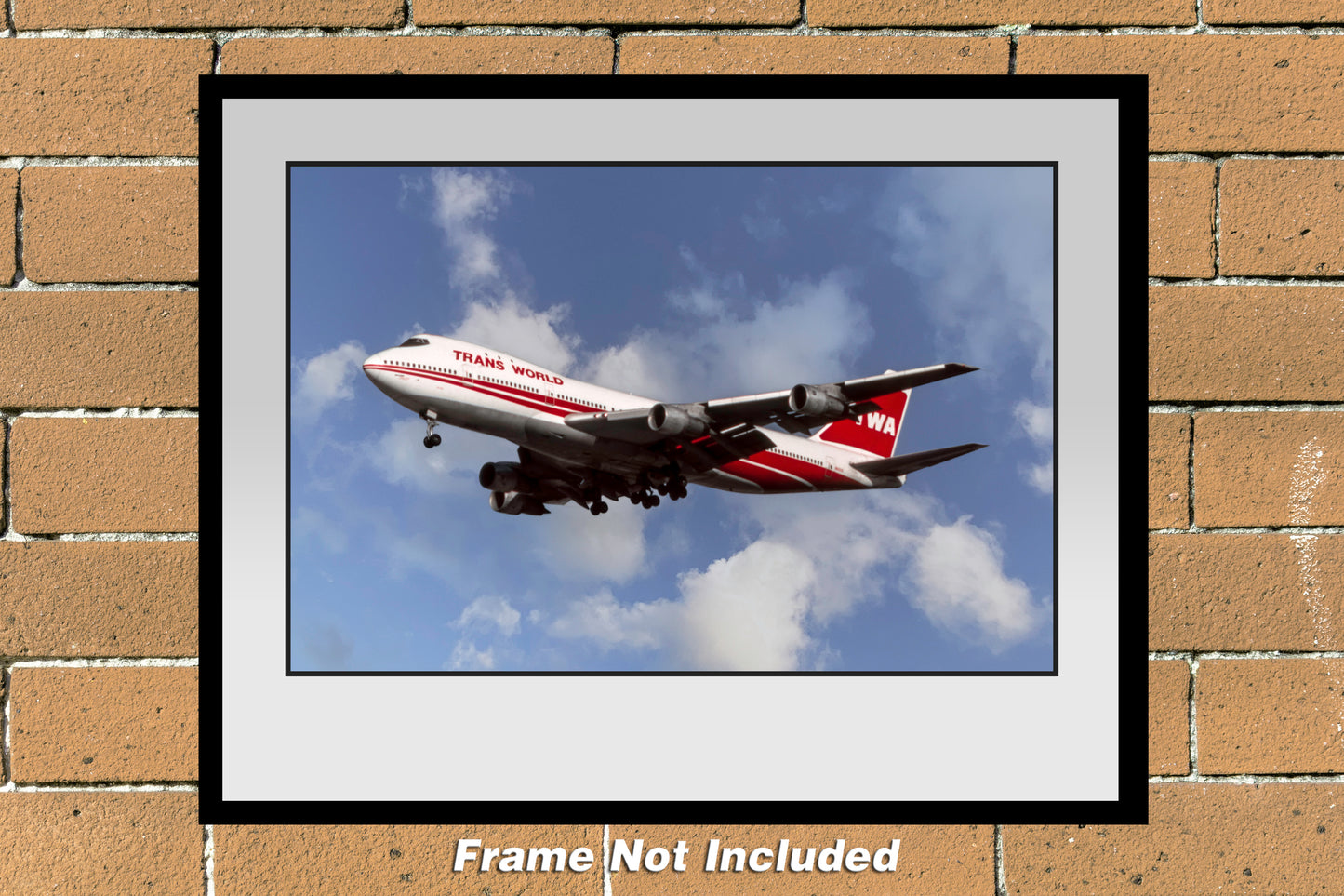 TWA Airlines 1980's Colors Boeing 747-131 Color Photo (M142LATL11X14)