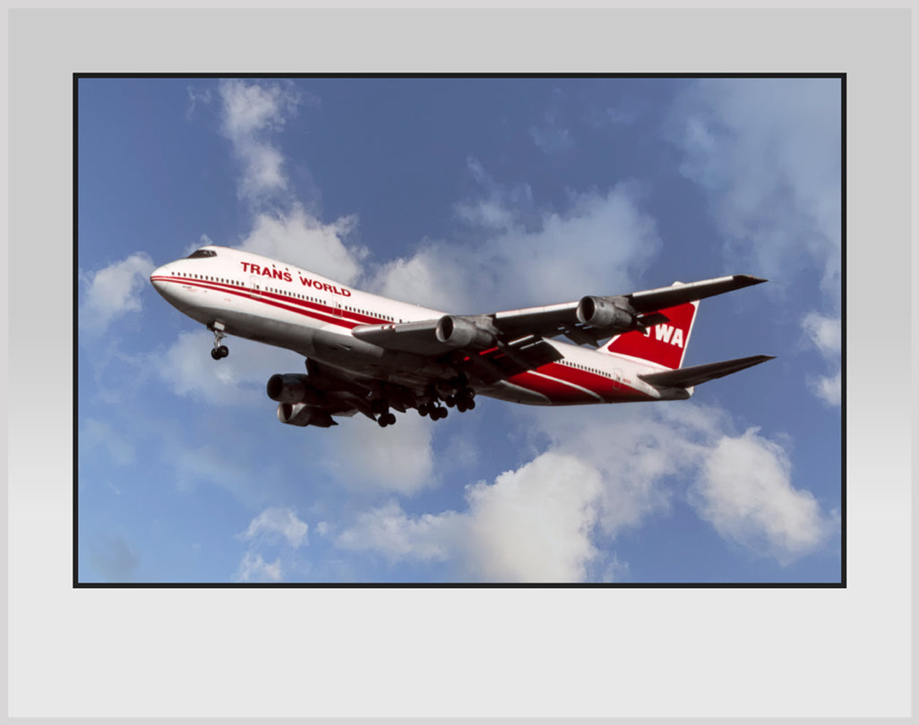 TWA Airlines 1980's Colors Boeing 747-131 Color Photo (M142LATL11X14)