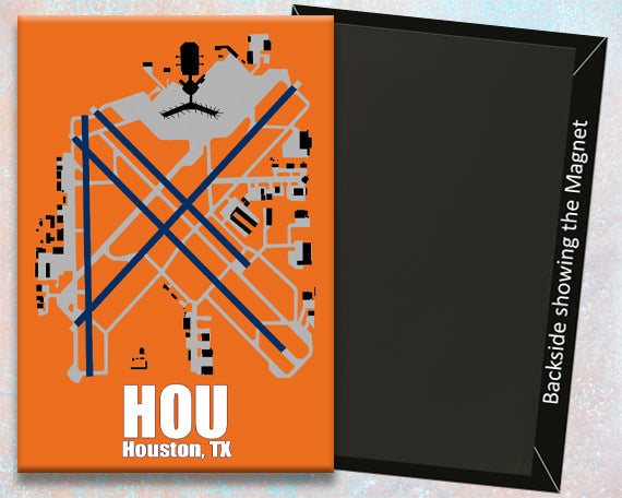 HOU Houston Hobby Airport Diagram Map Fridge Magnet (MM10028)