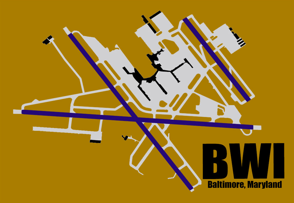 BWI Baltimore Int'l Airport Diagram Map Magnet (MM10030)