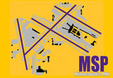 MSP Minneapolis Airport Diagram Map Magnet (MM10032)