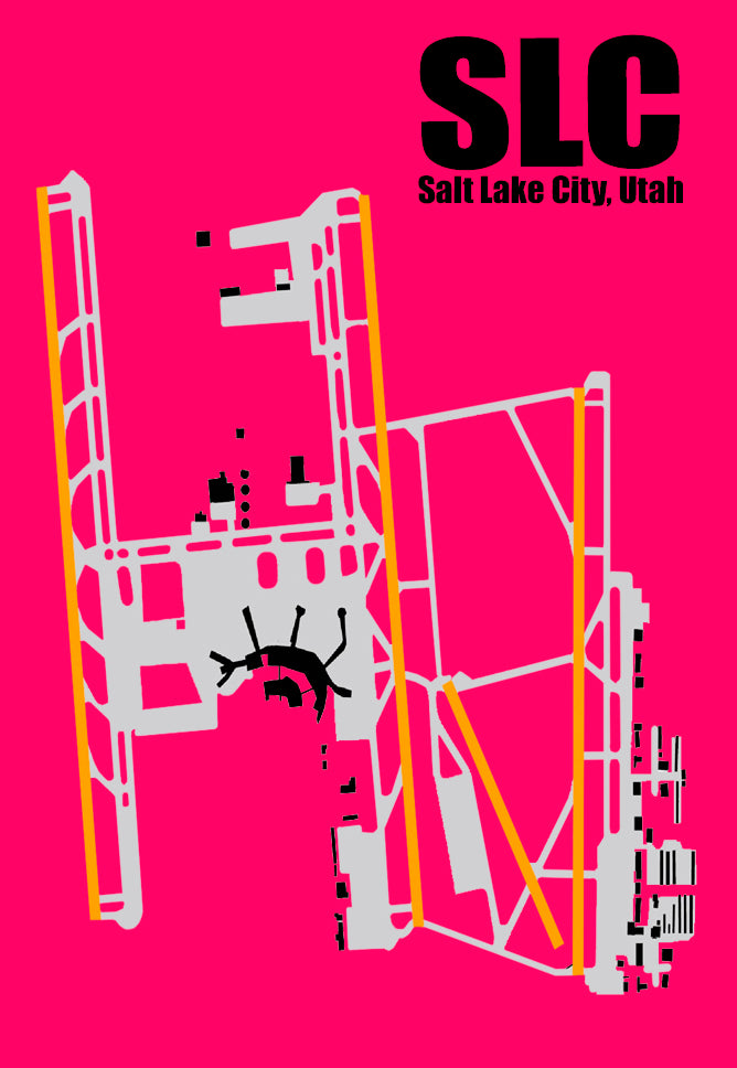 SLC Salt Lake Airport Diagram Map Fridge Magnet (MM10033)