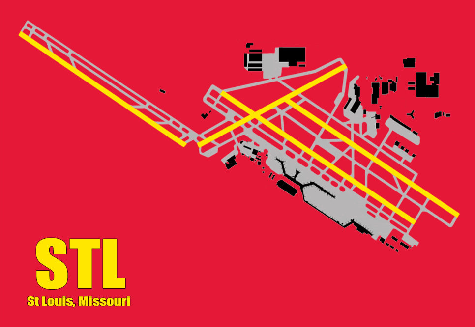 STL St Louis Airport Diagram Fridge Magnet (MM10037)