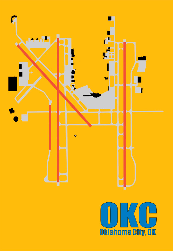 OKC - Oklahoma City Airport Diagram Fridge Magnet (MM10038)