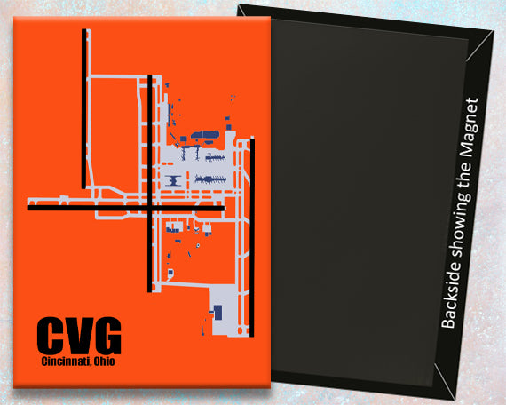 CVG Cincinnati Int'l Airport Diagram Map Magnet (MM10040)