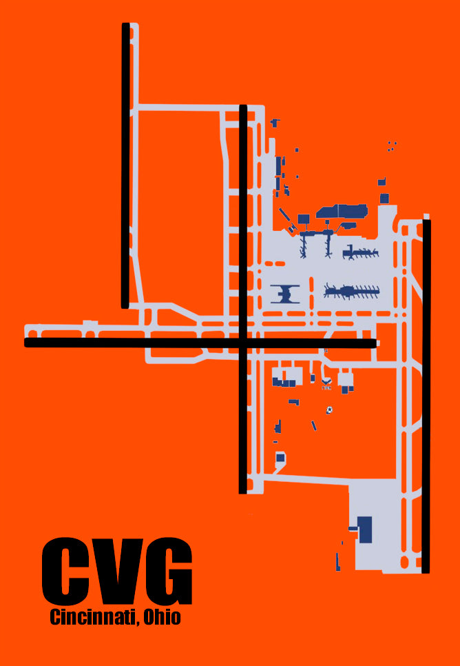 CVG Cincinnati Int'l Airport Diagram Map Magnet (MM10040)