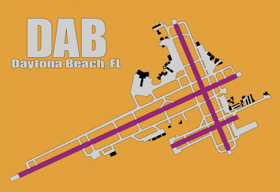 DAB Daytona Beach Int'l Airport Diagram Fridge Magnet (MM10045)