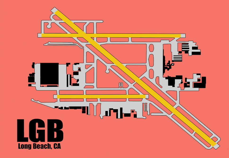 LGB Long Beach Airport Diagram Fridge Magnet (MM10051)