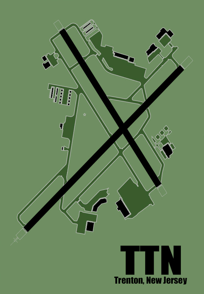 TTN Trenton NJ Airport Diagram Fridge Magnet (MM10055