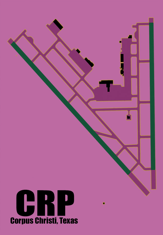 CRP Corpus Christi TX Airport Current Diagram Map Fridge Magnet (MM10057)