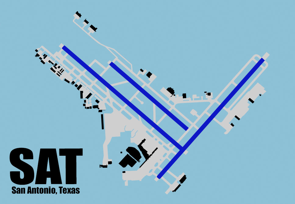 SAT San Antonio Airport Current Diagram Map Fridge Magnet (MM10058