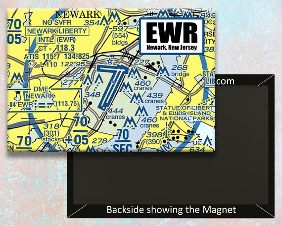 EWR - Newark International Airport Sectional Map Fridge Magnet (MM10516)