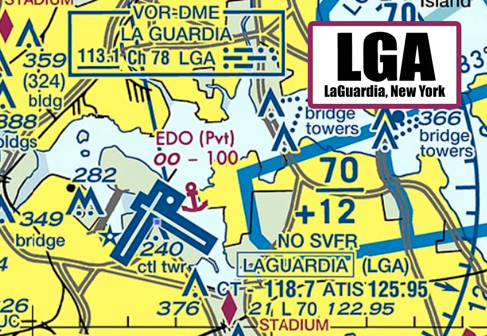 LGA - LaGuardia International Airport Sectional Map Fridge Magnet (MM10518)