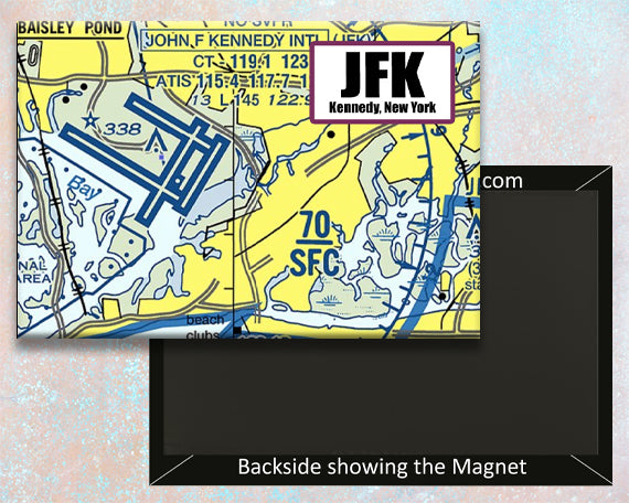 JFK - Kennedy International Airport Sectional Map Fridge Magnet (MM10519)