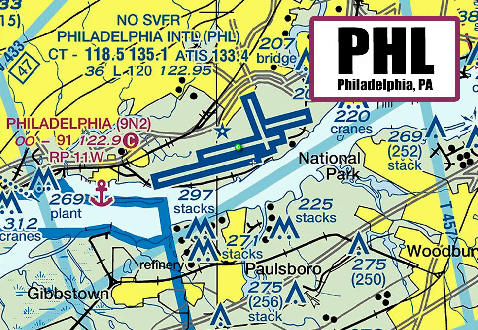 PHL Philly Airport Sectional Map Fridge Magnet (MM10521)
