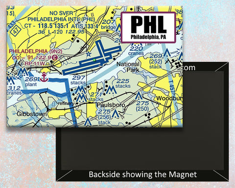 PHL Philly Airport Sectional Map Fridge Magnet (MM10521)