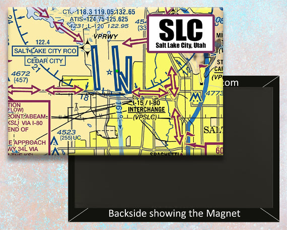 SLC Airport Sectional Map Fridge Magnet (MM10522)
