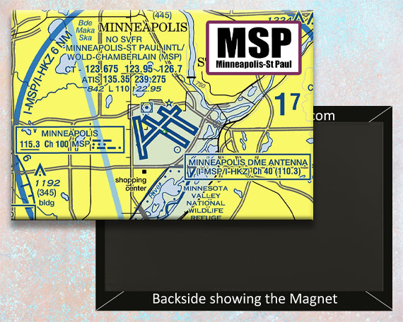 MSP Airport Sectional Map Fridge Magnet (MM10523)