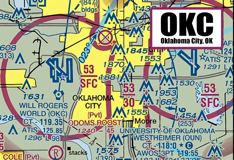 OKC Airport Sectional Map Fridge Magnet (MM10525)
