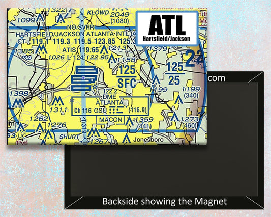 ATL Atlanta International Airport Sectional Map Fridge Magnet (MM10533)
