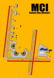 MCI Kansas City Airport Diagram Map Fridge Magnet (MM10036)