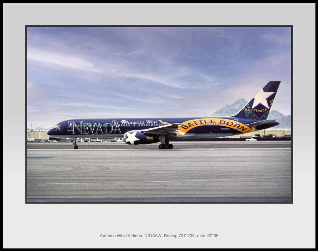 America West Airlines Boeing 757-225 Color Photographs (N024LGFW11X14)