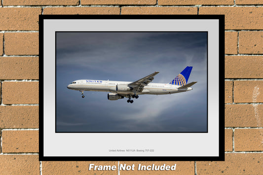 United Airlines Boeing 757-222 Color Photograph (N087LAJM11X14)