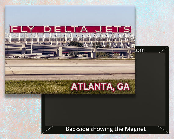 Fly Delta Jets Sign Atlanta GA Fridge Magnet (PMD10041)