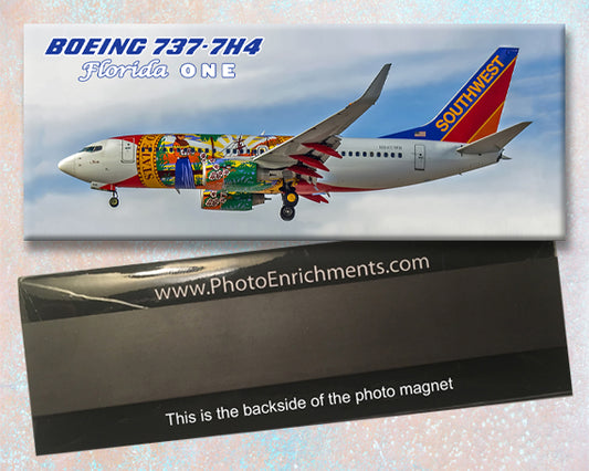 Southwest Airlines Florida One Colors Boeing 737-7H4 Fridge Magnet (PMT1544)
