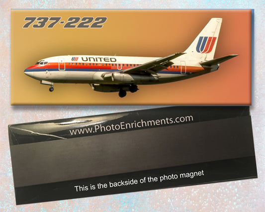United Airlines Boeing 737-222 1974 Color Fridge Magnet (PMT1619)