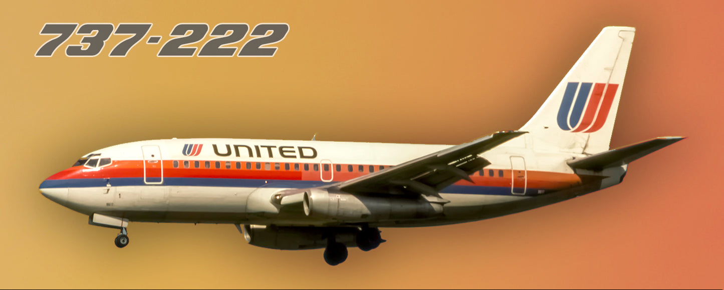 United Airlines Boeing 737-222 1974 Color Fridge Magnet (PMT1619)