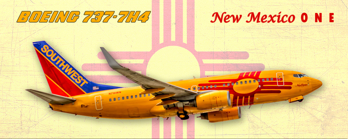 Southwest Airlines Boeing 737-7H4 New Mexico Colors Fridge Magnet (PMT1624)